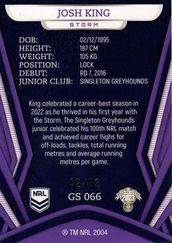 2023 NRL Traders Titanium - Gold Pearl Special #GS066 Josh King Back